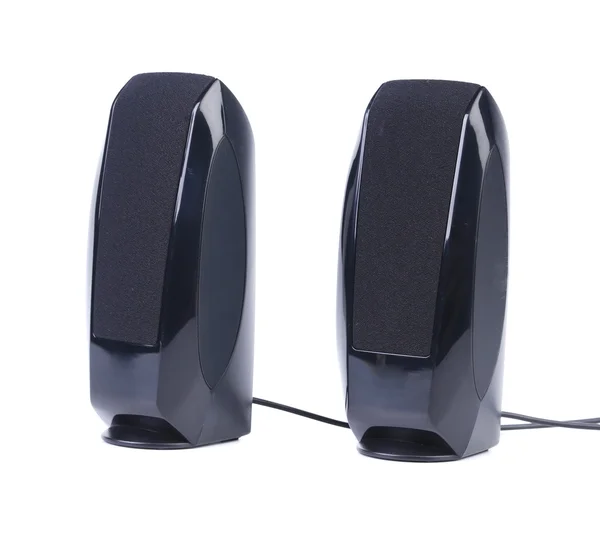 Black two speaker with wire. — Stock Photo, Image