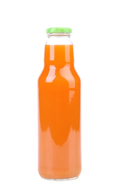 Fresh carrot juice in a bottle. — Stock Photo, Image