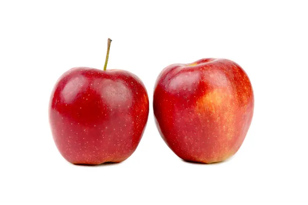 Dos manzanas rojas frescas . — Foto de Stock