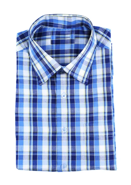 Blauwe plaid shirt — Stockfoto
