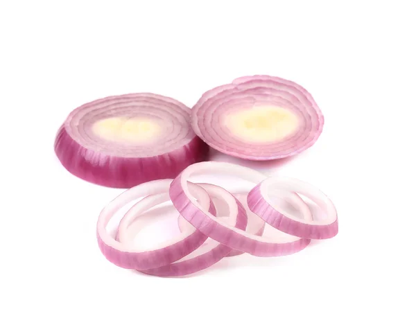 Sliced red onion on white background — Stock Photo, Image