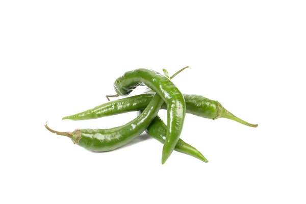 Quatro pimentas verdes — Fotografia de Stock