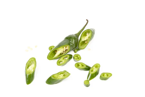Fatias de pimenta verde — Fotografia de Stock