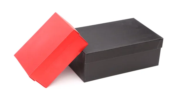 Μαύρο και κόκκινο κουτιά που έχουν απομονωθεί — Φωτογραφία Αρχείου