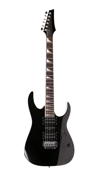 全尺寸黑色电吉他 — 图库照片