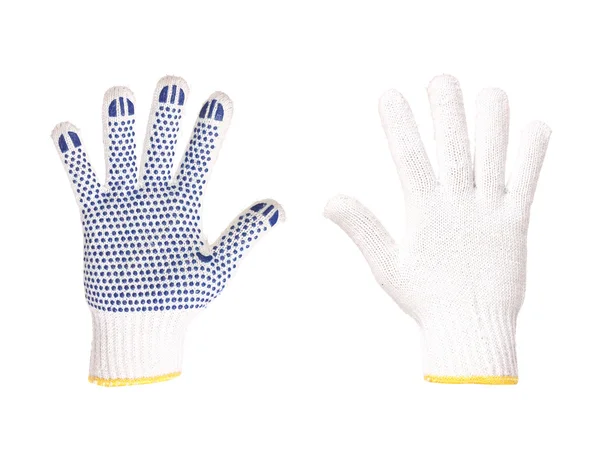 Рабочие перчатки голубые и белые — стоковое фото