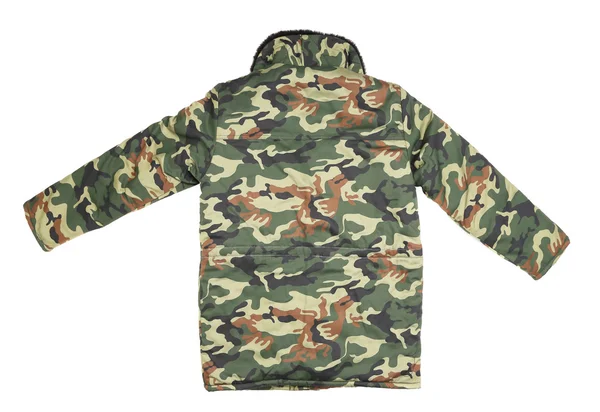 Camouflage winter jas. Achteraanzicht — Stockfoto