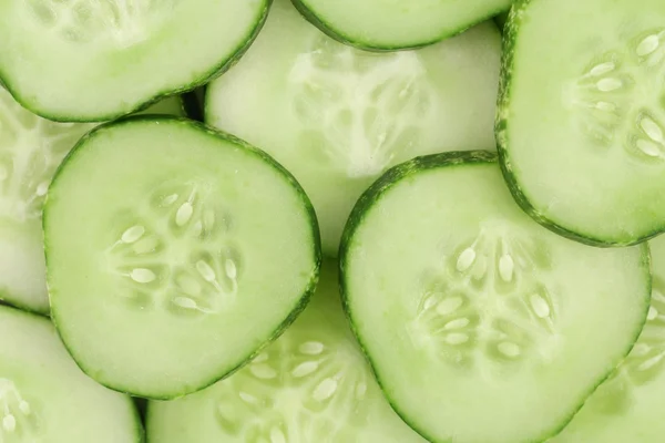 Close up fresh green sliced cucumber — Stock Photo, Image