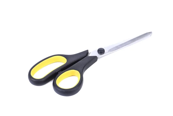 Pair of scissors black and yellow — Stock Photo, Image