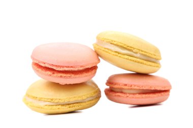 çeşitli macaron Pastalar.