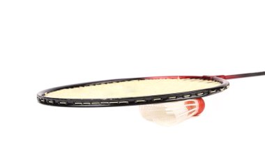 raket ve raketle badminton.