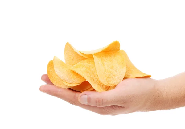 Hand holds chips. — Stock Photo, Image