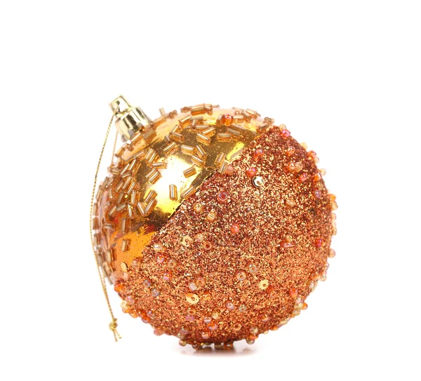 Gouden saai kerstballen en kralen. — Stockfoto