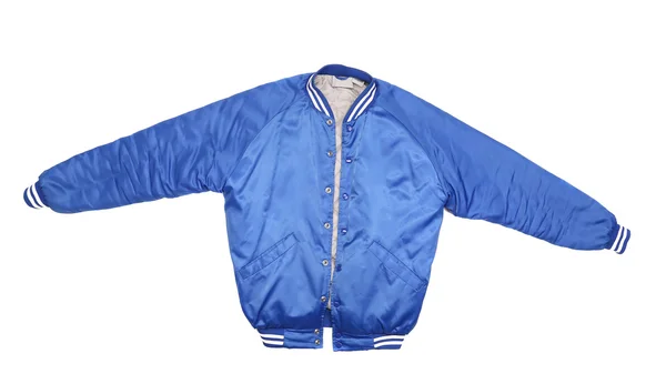 Boy's blauwe jas. — Stockfoto