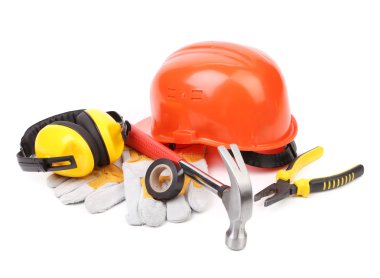 레드 하드 헤드 장갑 및 도구