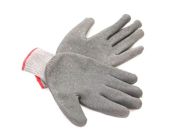 Paar grijze rubber handschoenen. — Stockfoto