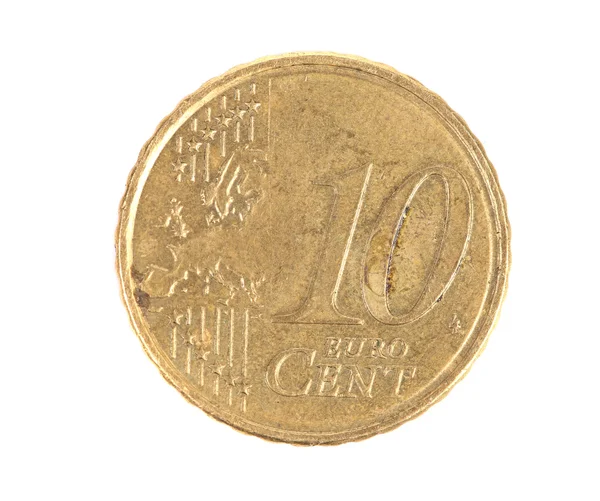 Close up of ten euro cent. — Stock Photo, Image