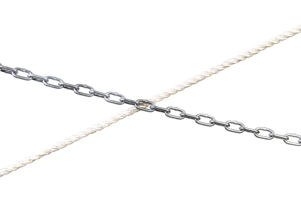 Cross of chain and rope. — Stock Photo, Image