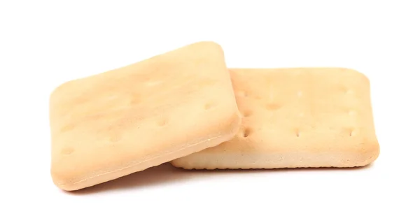 Saltine soda cracker na białym tle — Zdjęcie stockowe