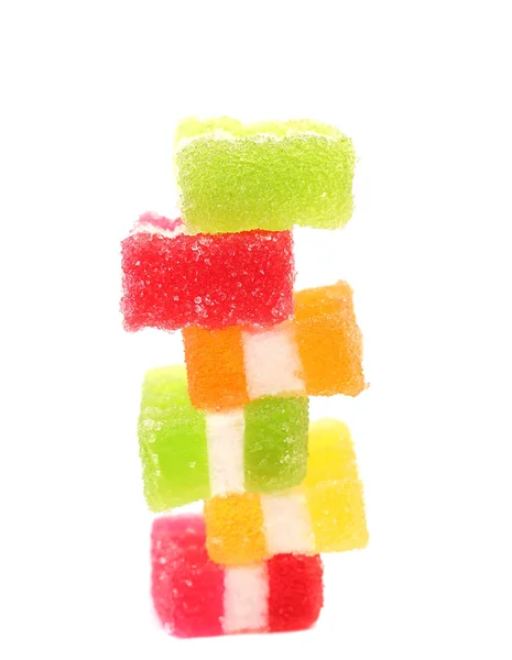 Stapel van verschillende vruchten-plakken snoepjes — Stockfoto