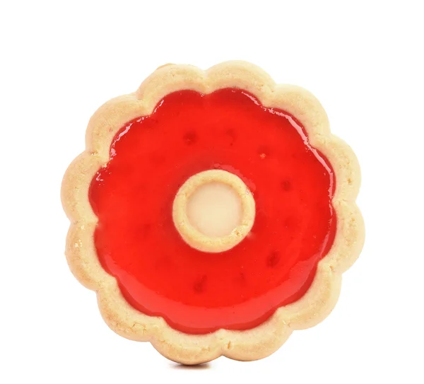 Galleta de fresa en forma redonda de cerca — Foto de Stock