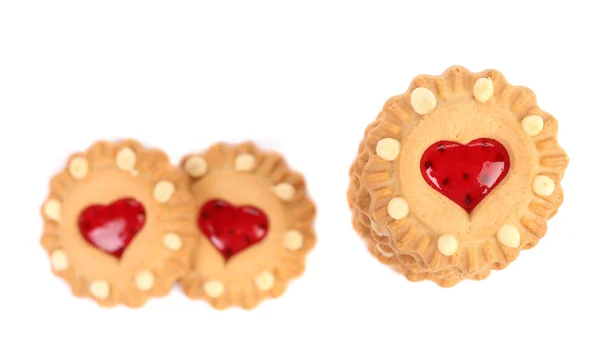 Клубничное печенье в форме сердца — стоковое фото