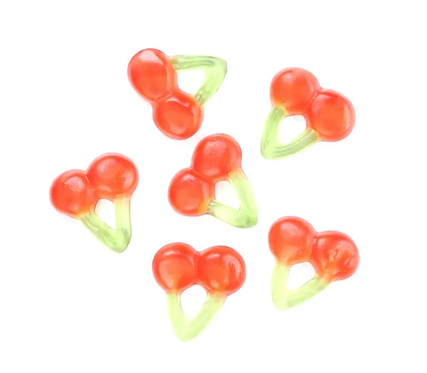 Jelly fruits in form of cherries — Stock Photo, Image