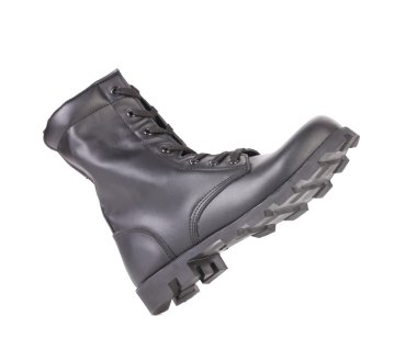 Black man's boot with rough root. clipart