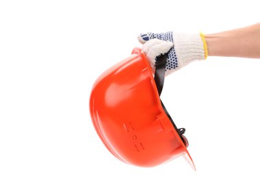 baret eldiven elinde tutan.