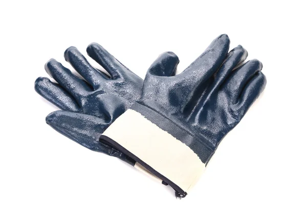 Primer plano de par guantes azules . — Foto de Stock