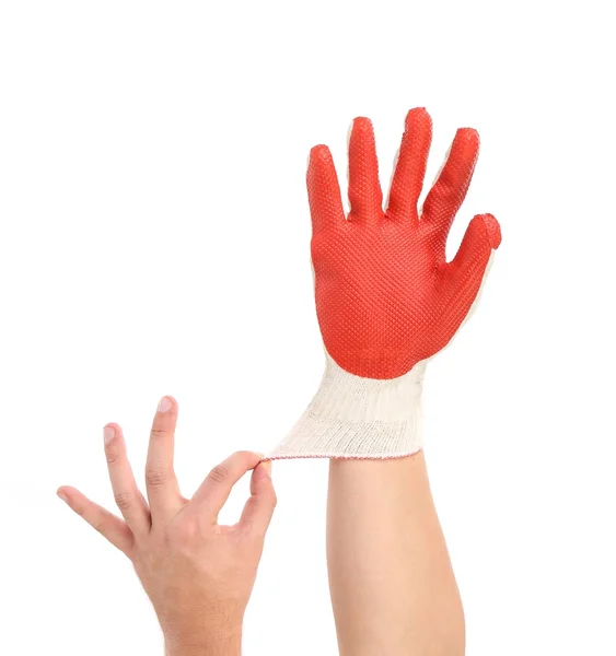 Latex handschoen voor werk aan de kant. — Stockfoto