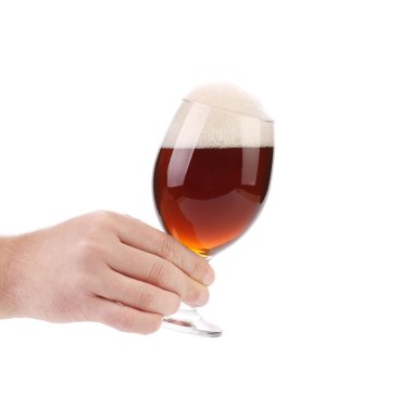 primer plano de la cerveza en la mano de vidrio女性一般的な欧州加算器を浴び (vipera の berus.