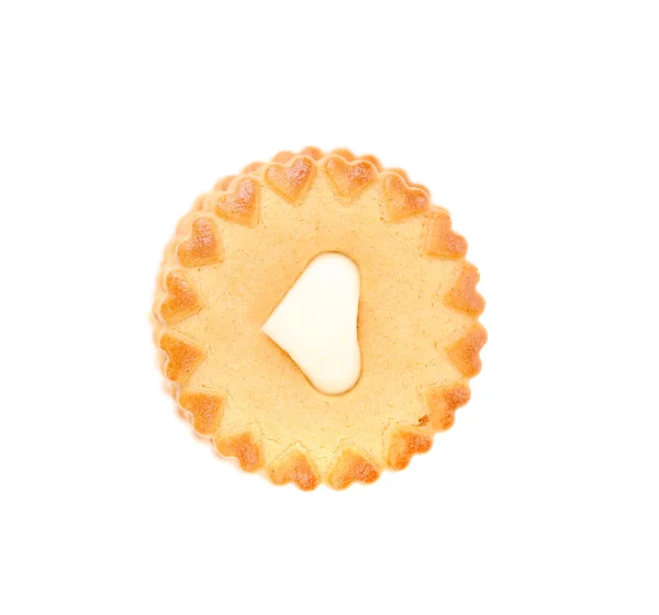 Coeur blanc. Biscuits aux biscuits avec remplissage . — Photo