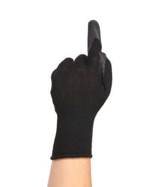 bir parmak eldiven el gösterir.