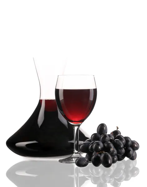 Samenstelling van druiven en rode wijn. — Stockfoto