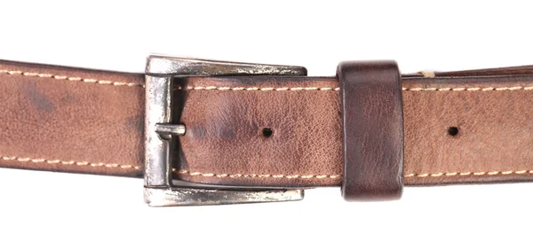 Close up of brown leather belt. — Stock Photo, Image