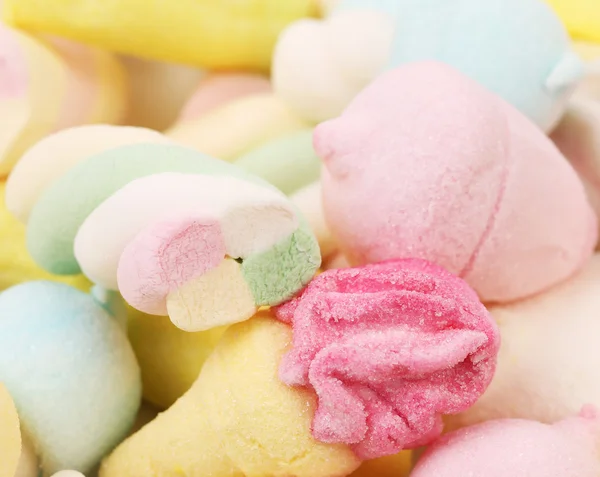 Verschillende kleurrijke marshmallow. — Stockfoto