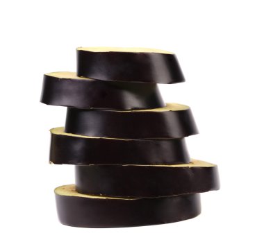 doğranmış patlıcan yığını.