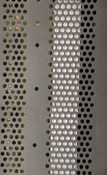 Detalhe de um estojo de computador metálico . — Fotografia de Stock