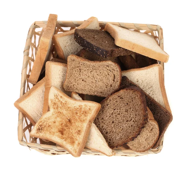 Full basket of different sliced bread — Stock Photo, Image