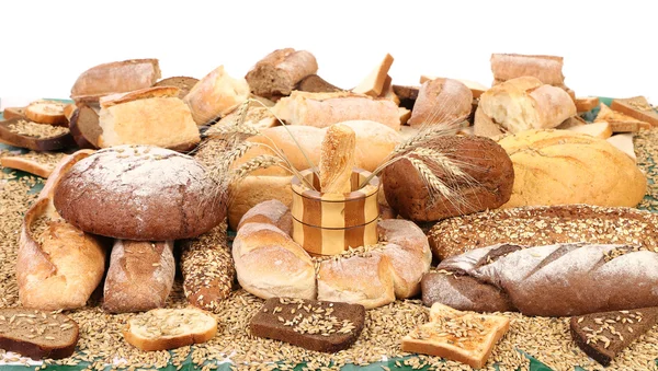 Composition of breads and wheat — Stock Photo, Image