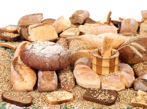 Composition of breads and wheat — Stock Photo, Image