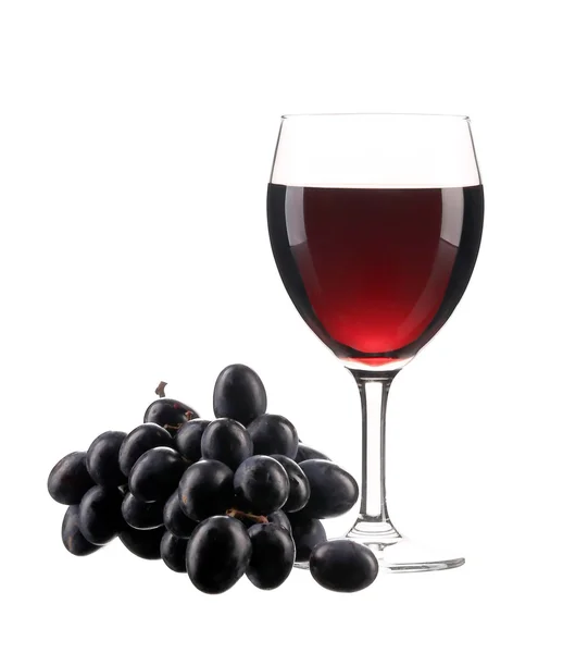 Glasplaten van wijn en rijpe druif — Stockfoto