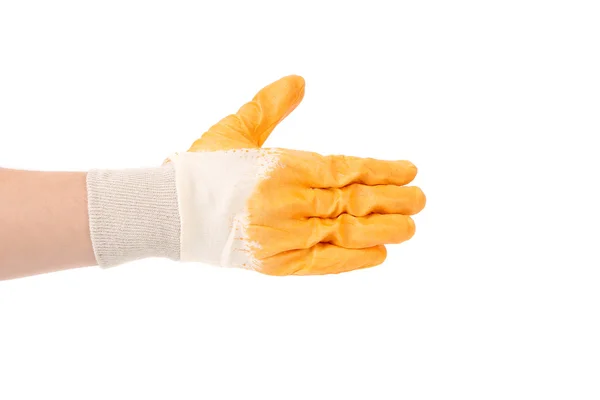 Rubber protective yellow glove. — Stock Photo, Image