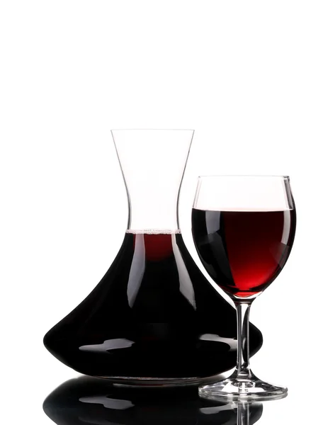 Decanter e bicchiere di vino . — Foto Stock