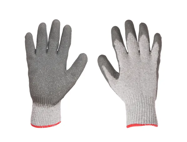 Paar grijze rubber handschoenen. — Stockfoto