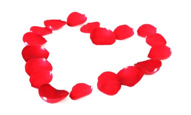 güzel kalp kırmızı gül yaprakları