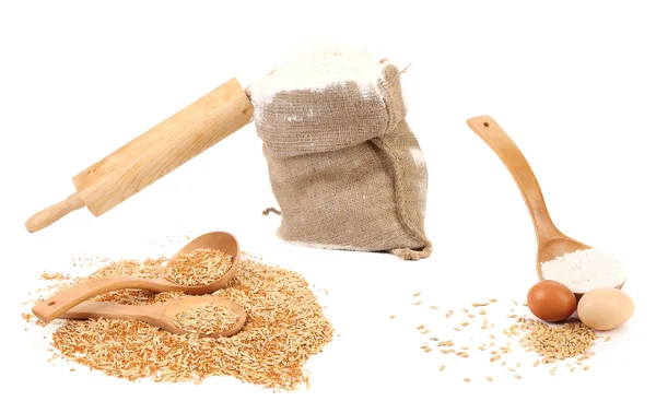 Composition of different grains and flour — Stock Photo, Image