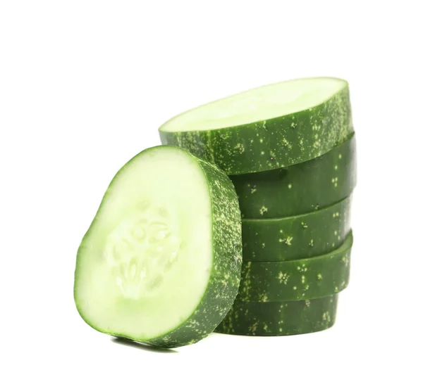 Stack and slice of fresh cucumber — Stock Photo, Image