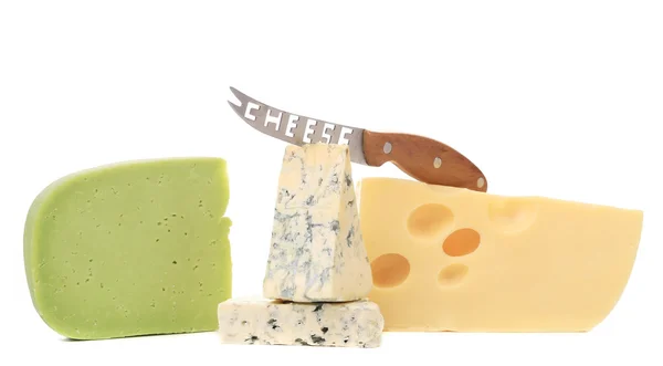Various types of delicious cheeses — Stock Photo, Image